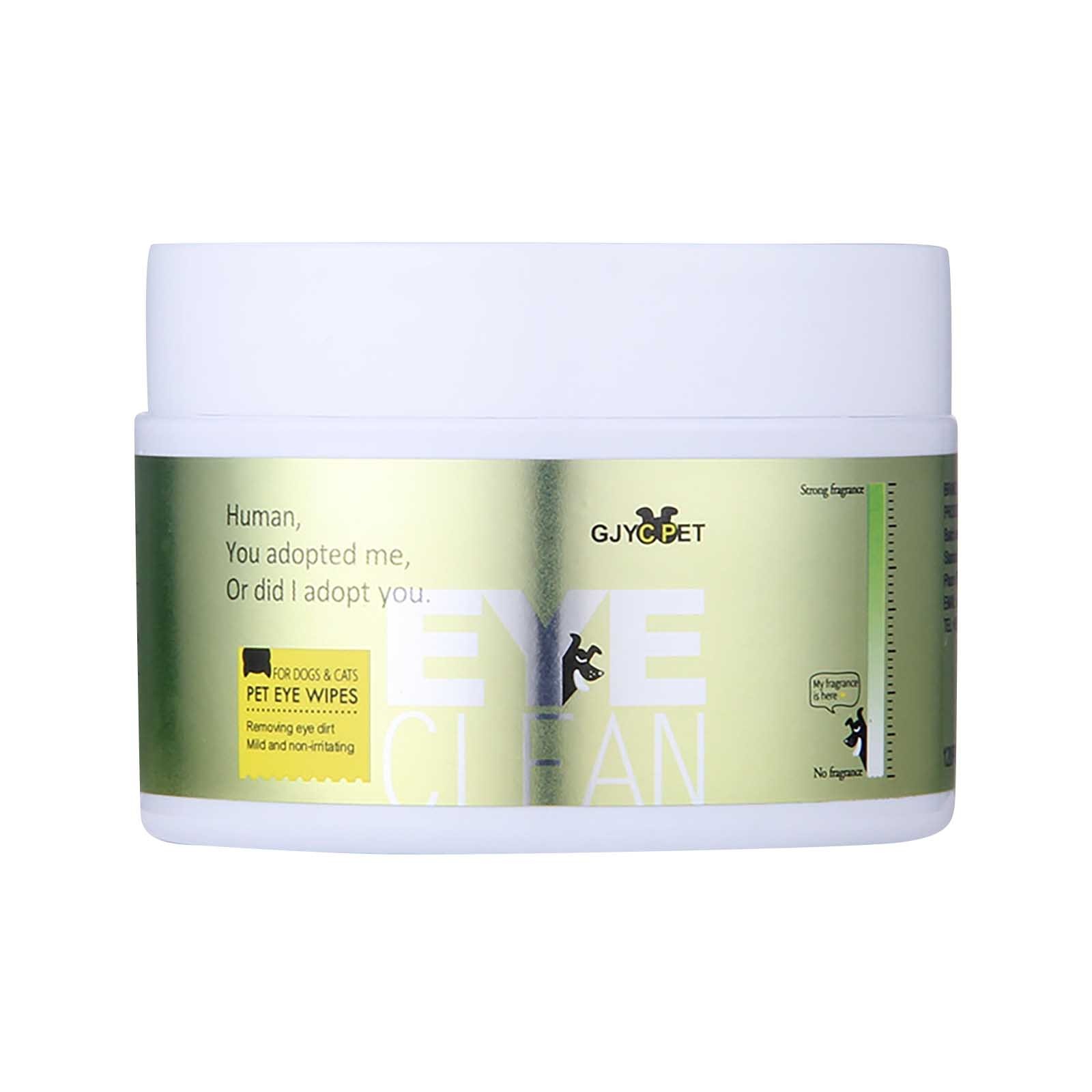 GJYCPET Eye Wash Pads 120 Pcs Eye And Ear Care For Dogs And Cats Soft Pet Wipes For Gentle Eye Cleansing Sterile Cat And Dog Wipes For Removing Eye Debris 50ML